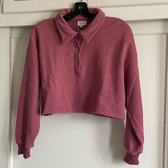Le Lis Collection Pink Cropped Sweatshirt. New With Tags. - Picture 2 of 7